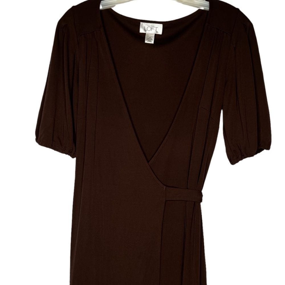 Loft Brown Wrap Dress